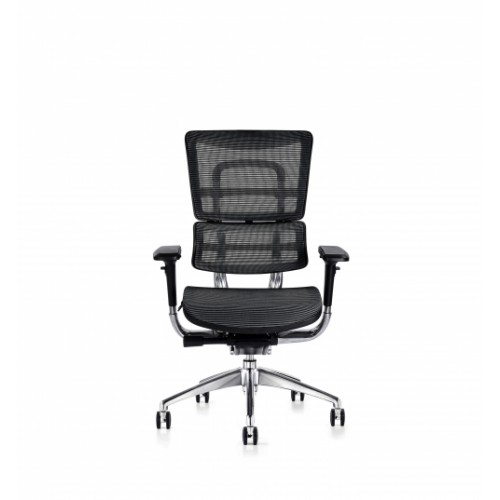 i29 Ergonomic Polished Knee Tilt Mechanism Black Soft Weave Back & Seat Chair with 4D Adjustable Arms