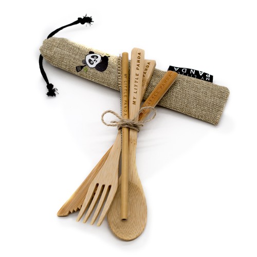 Compact Bamboo Cutlery Set - Desert Sand