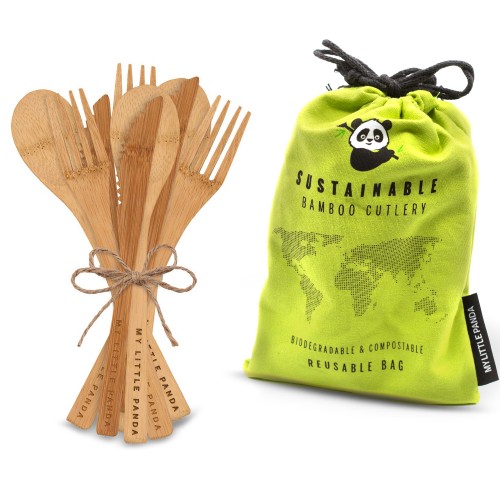 Disposable Bamboo Cutlery for events 60-Lime