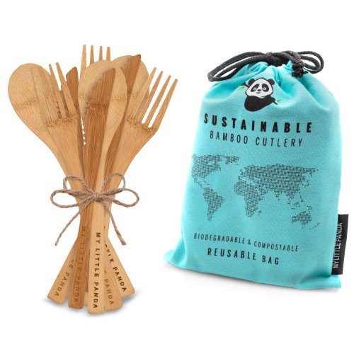 Disposable Bamboo Cutlery for events 30-Aquamarine