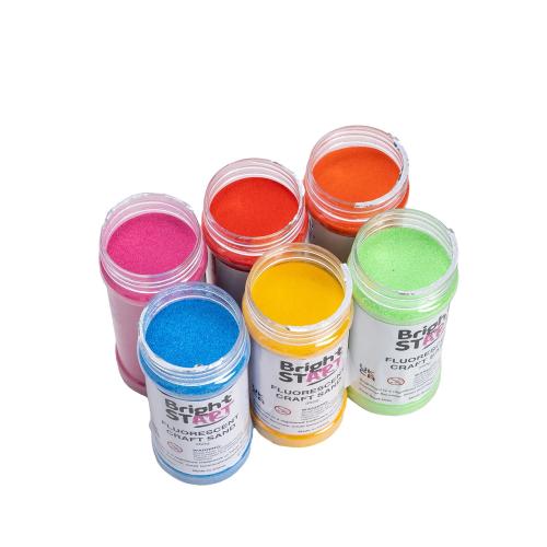 School Craft Sand Fluorescent Assorted 350g [Pack 6]