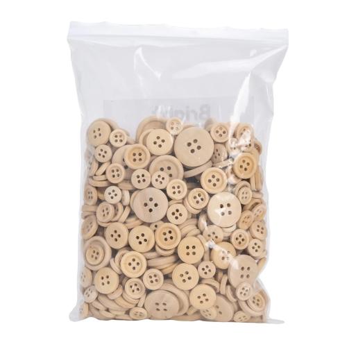 School Craft Buttons Wooden Assorted [Pack 440]
