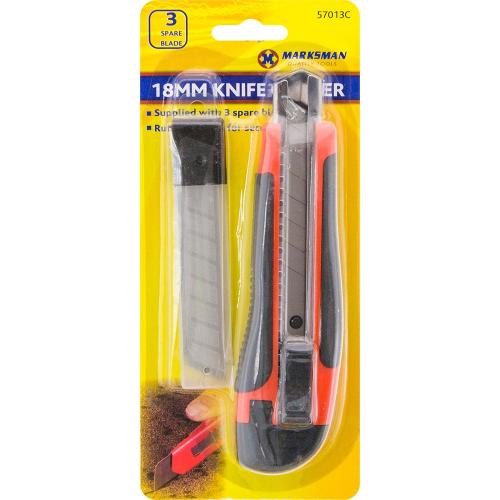 School Heavy Duty Snap-Off Adult Knife Retractable & 3 Blades [Pack 1]