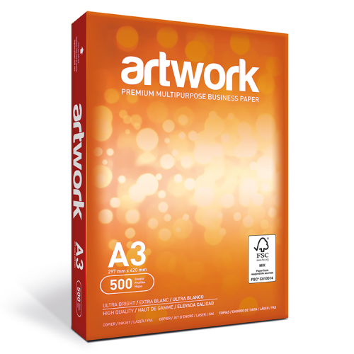 School Copier Paper A3 White Ream-Wrapped 500 Sheets [5 Reams/1 Box]