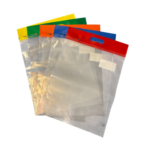 School Zip Book Carrier Bags A4+ Assorted [Pack 25]