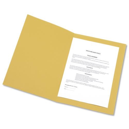 School Square Cut Folders Foolscap Yellow [Pack 100]