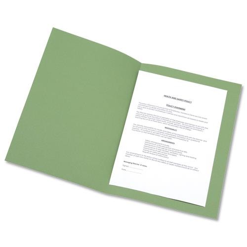 School Square Cut Folders Foolscap Green [Pack 100]