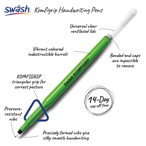 School Handwriting Premium Pens Black [Pack 300]