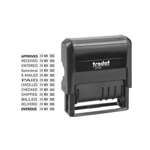 School Dial-A-Phrase Dater Stamp Self-inking Black [Pack 1]