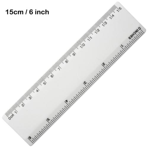 School Ruler Metric/Imperial White Shatter Resistant 15cm [Pack 50]