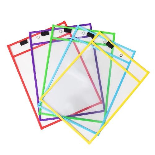 School Write & Wipe Pockets A4+ Assorted [Pack 5]