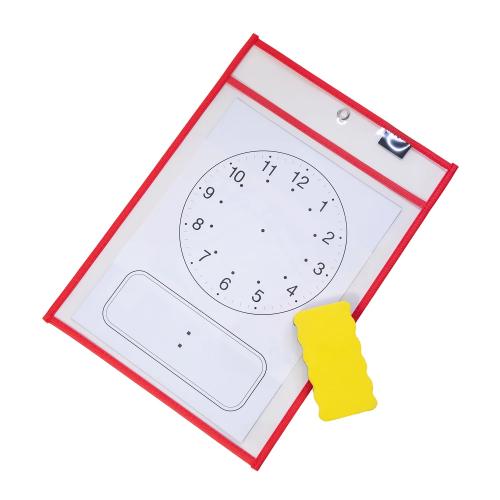 School Write & Wipe Pockets A4+ Assorted [Pack 5]
