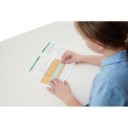 School Duo Window Eye Level Reading Rulers Assorted Tints [Pack 10]