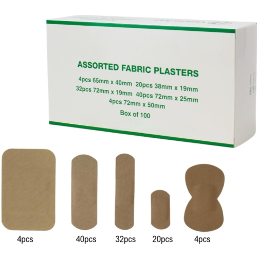School Plasters Stretch Fabric Assorted [Pack 100]