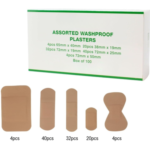 School Plasters Washproof Assorted [Pack 100]