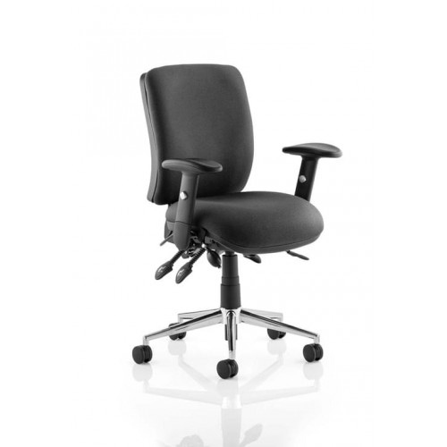 School Ergonomic Chiro Office/Teacher Chair 3 Lever Adjustable With Arms Black Upholstery