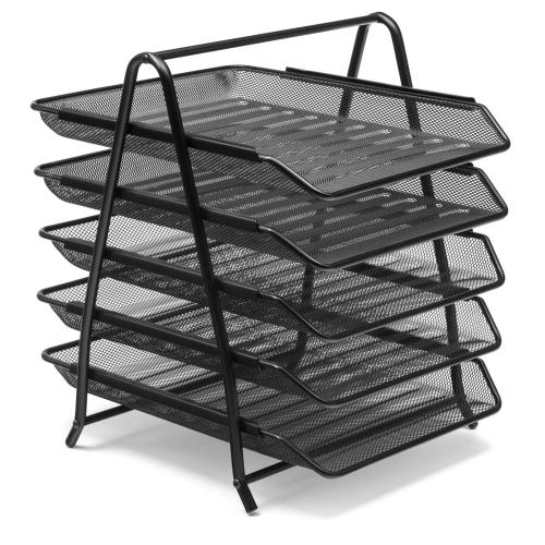 School Letter Tray Mesh 5-tier A4/Foolscap Black [Pack 1]