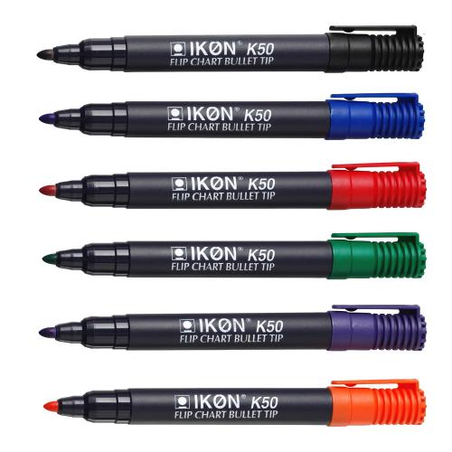 School Flipchart Pens Bullet Assorted [Pack 6]
