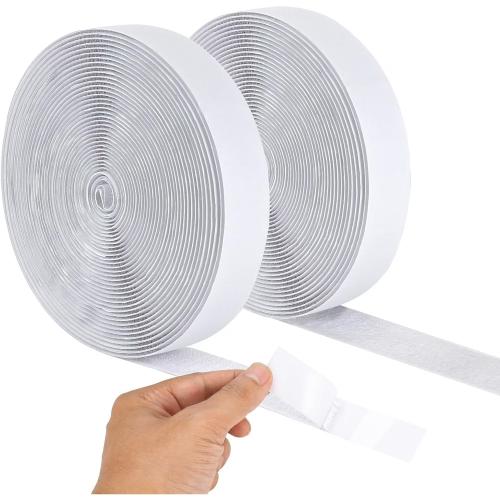 School Hook and Loop Tape Strip Self-adhesive Backing 20mmx10m [Pack 1]