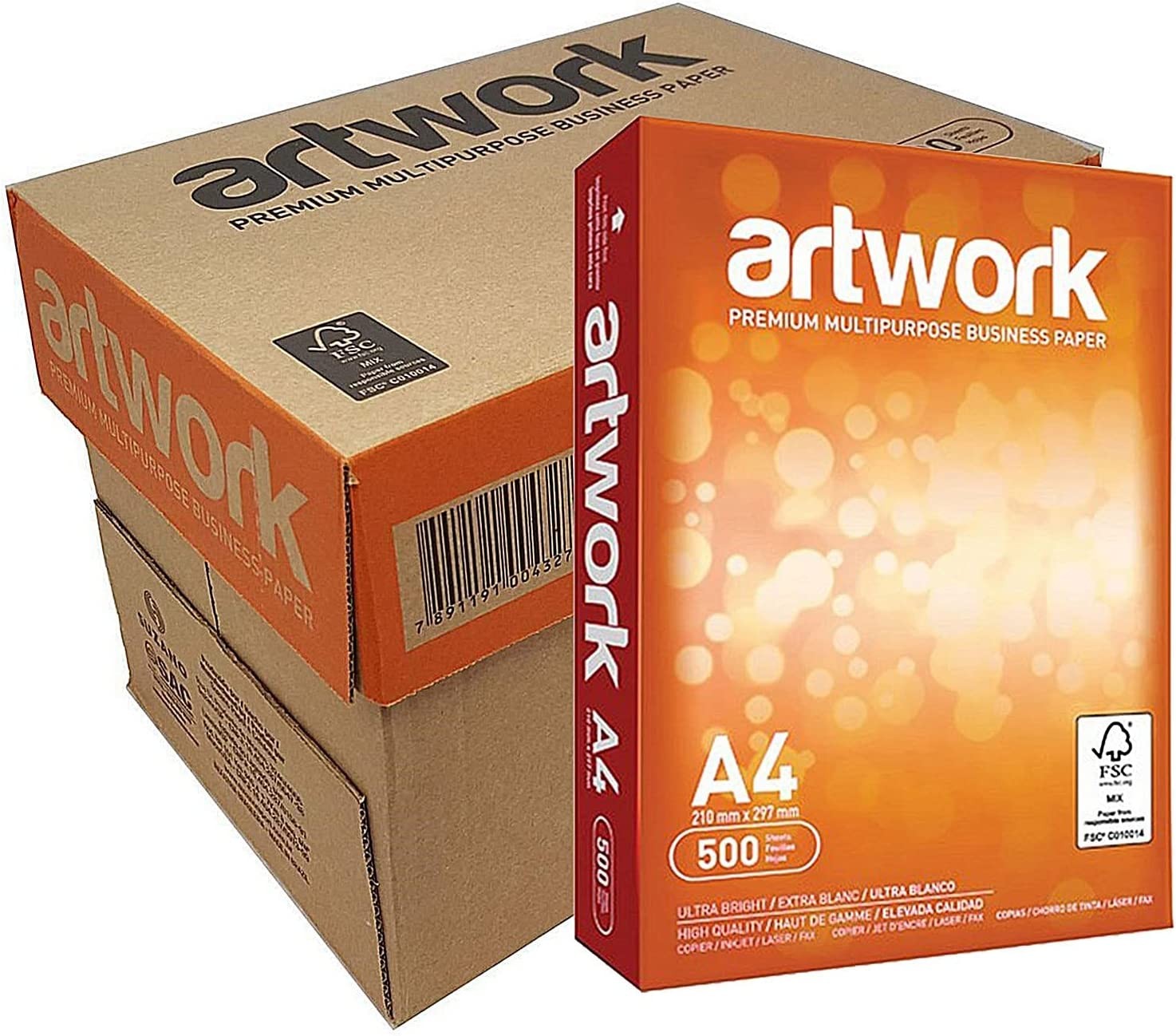 School Copier Paper A4 White ReamWrapped 500 Sheets [5 Reams/1 Box