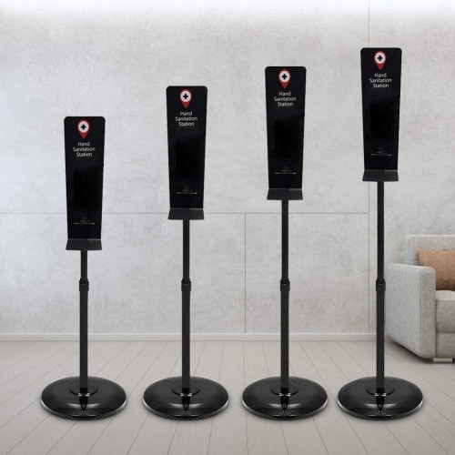 Height Adjustable Floor Standing Hand Sanitiser Station