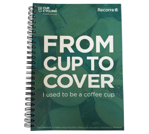 Recorra Recycled Coffee Cup Notebook - A5 Wirebound