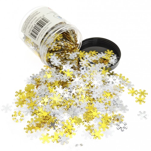 White, Gold and Silver Snowflakes