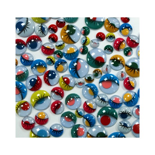 Wiggly Eyes Eyelash Round Assorted Sizes
