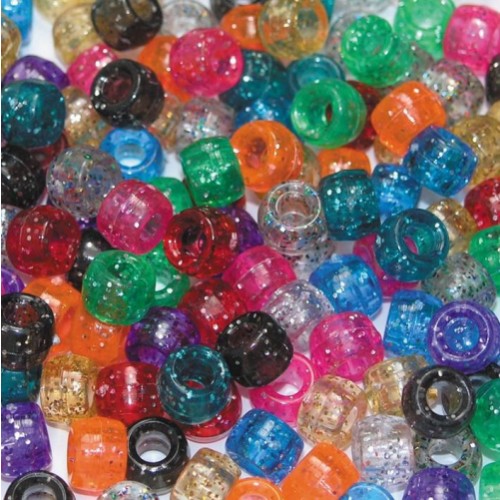 Plastic Pony Beads - Glitter