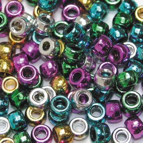 Plastic Pony Beads - Metallic