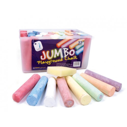 Jumbo Playground Chalks Assorted Pastel - Pack 52