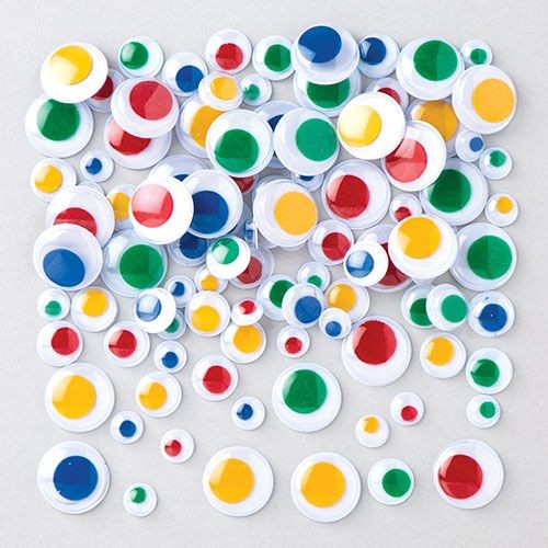 Wiggly Eyes Multi-coloured Round