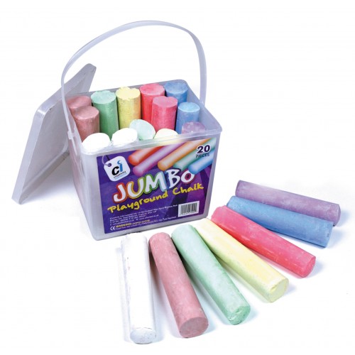 Jumbo Playground Chalks Assorted Pastel - Pack 20