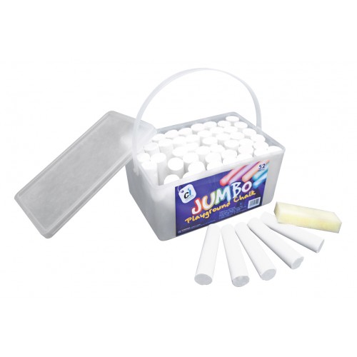 Jumbo Playground Chalks - White Pack 52