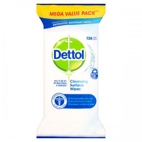 Dettol Cleansing Surfaces Wipes 126 Large Wipes
