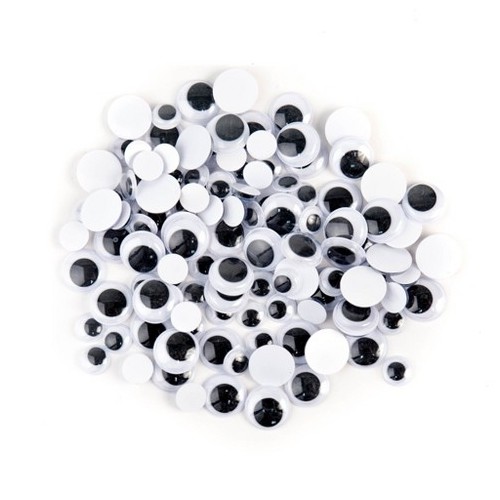 Wiggly Eyes Black & White Round