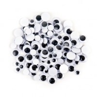 Wiggly Eyes Black & White Round - Classpack