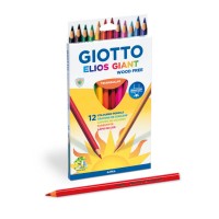 Giotto Elios Giant Wood Free Colouring Pencils - Hangpack