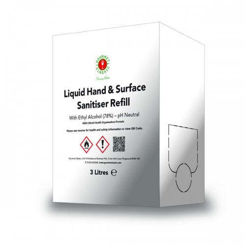 Liquid Hand and Surface Sanitiser 3 Ltr Dispensing Box 78% Alcohol