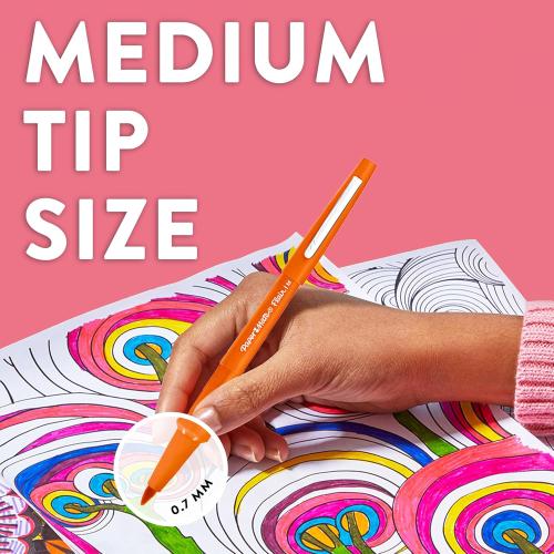 Paper Mate Flair Felt Tip Pens Medium Point (0.7 mm) Marker Pens | Blue