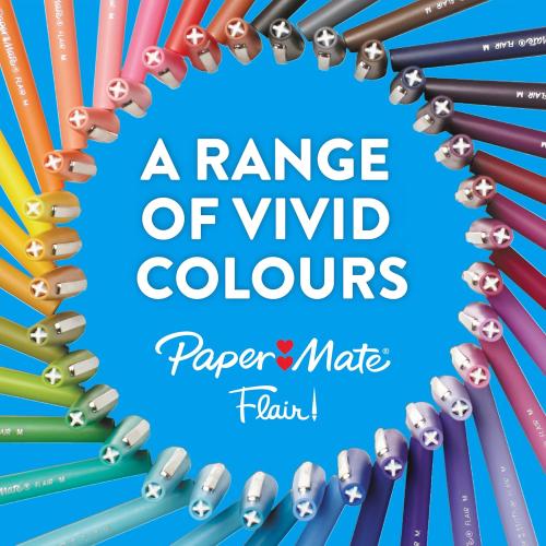 Paper Mate Flair Felt Tip Pens Medium Point (0.7 mm) Marker Pens | Blue
