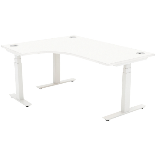 Autonomy Pro Electric Sit/Stand Crescent/Corner Desk 1600X1200X800-600-LH White