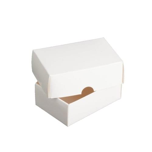 White Cardboard Business Card Box 2 Part Flat Pack Pack 500
