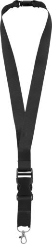 PRINTED Yogi lanyard detachable buckle break-away closure - Solid black