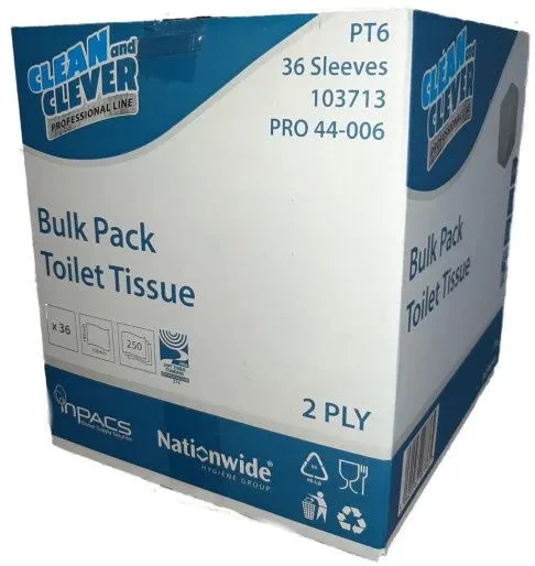 C & C PT6 Bulk Pack Toilet Tissue 2ply White
