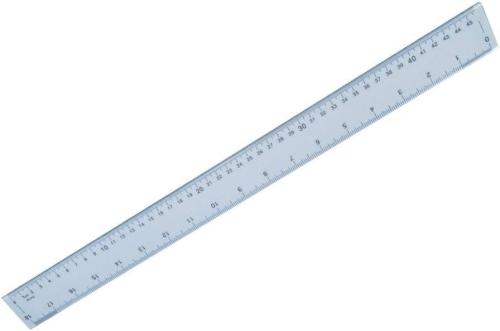 Hainenko Plastic Shatter Resistant Ruler 50 cm Clear