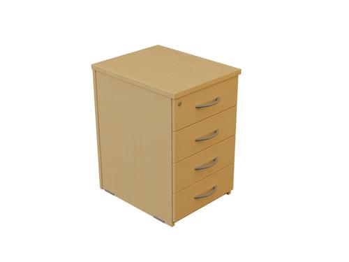 Mobile Underdesk Pedestal 4 Drawer Walnut