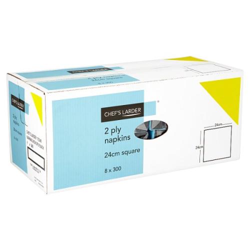 Chef's Larder 300 Napkins 2 Ply Black 24cm