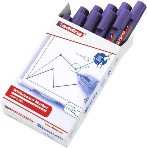 Edding 360 Drywipe Marker Violet (Pack of 10) 4-360008
