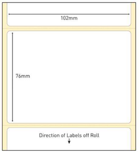 102X76mm Direct Thermal Paper Labels Permanent